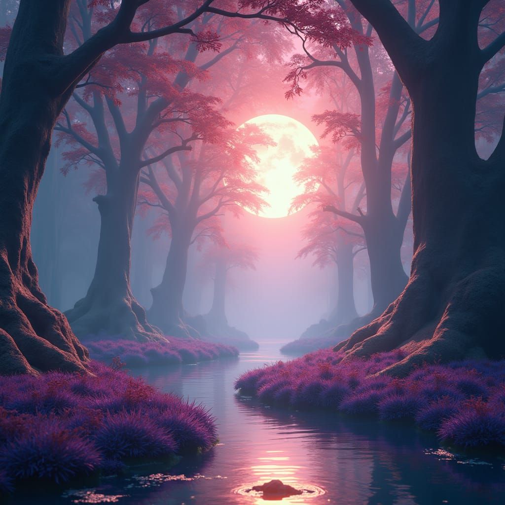 Ethereal Dreamworld in Vibrant Colors