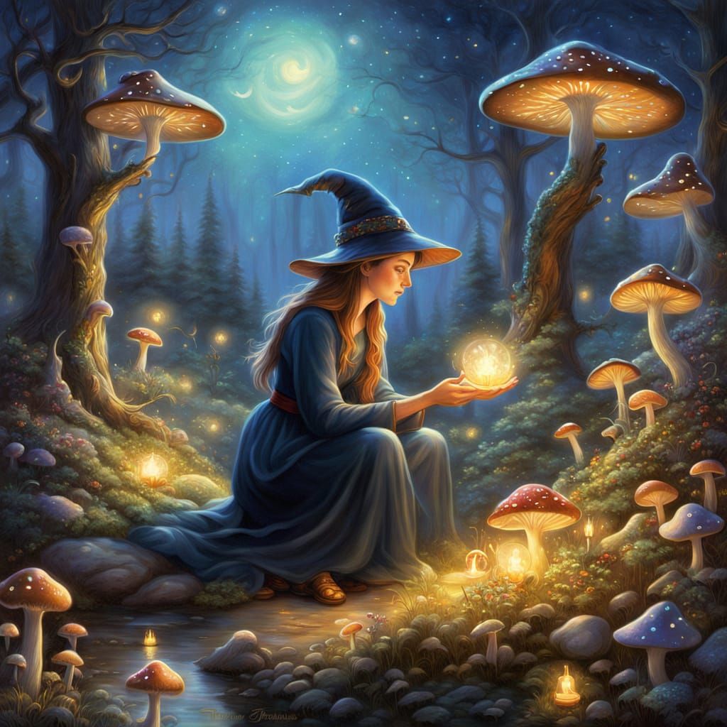 Magical Witch Daughter Fantasy Art in Mystical Realism
