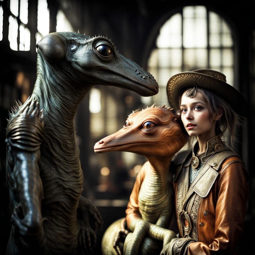 Photorealistic Aliens in Exotic Fashion: Detailed Photograph...