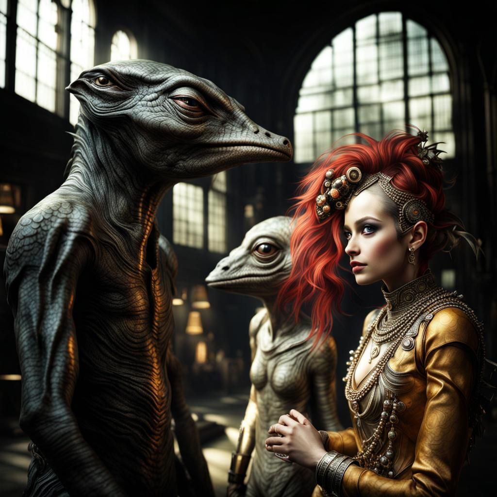 Photorealistic Aliens in Exotic Fashion: Hyperrealistic Phot...