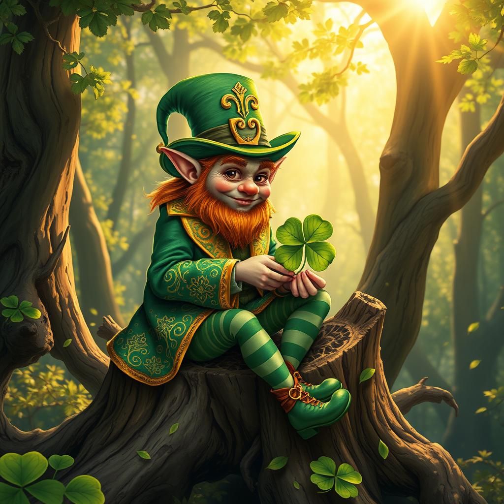Lucky Leprechaun and His Four-Leaf Clover