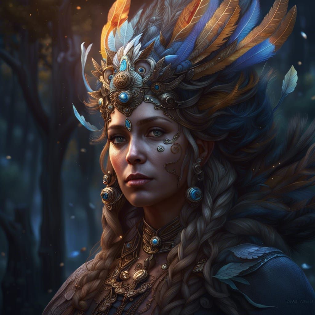 Finnish Air Goddess: Dark Fantasy Concept Art