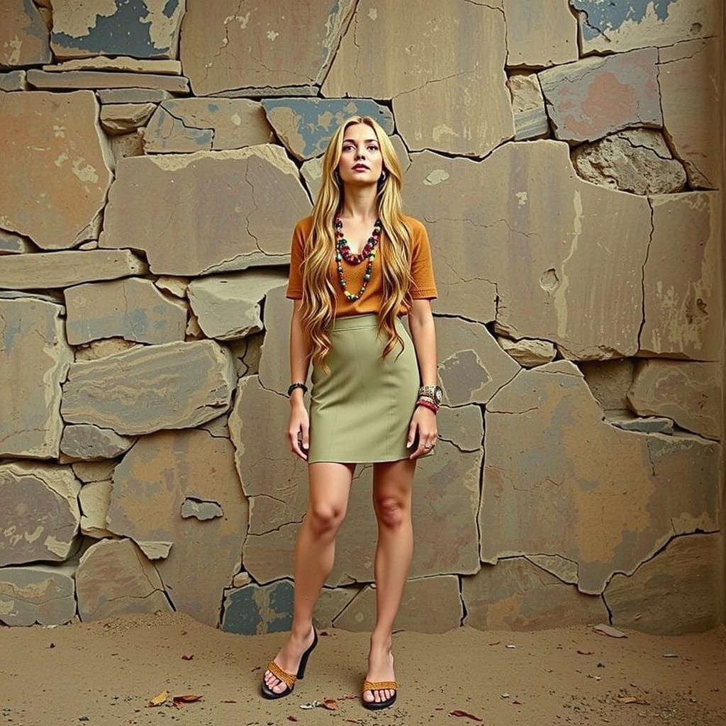 Photorealistic Woman in Earthy Tones and Auburn Hair