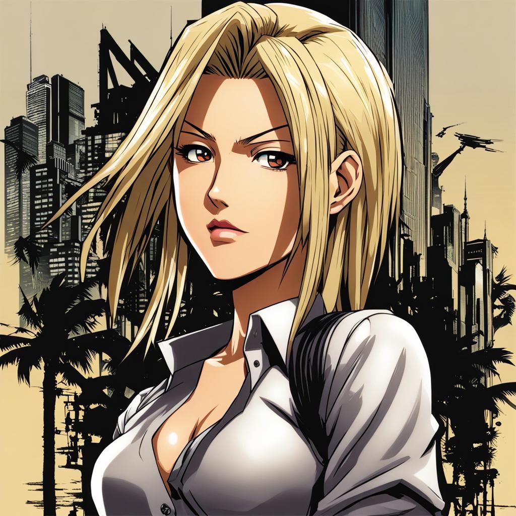 Aya Brea in Tetsuya Nomura's Art Style