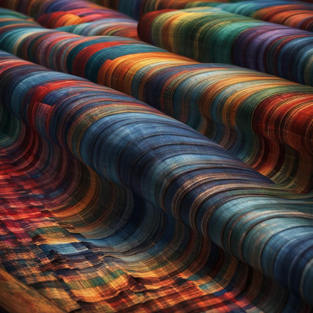Victorian Plaid Fabric Factory, Hyperrealistic Concept Art