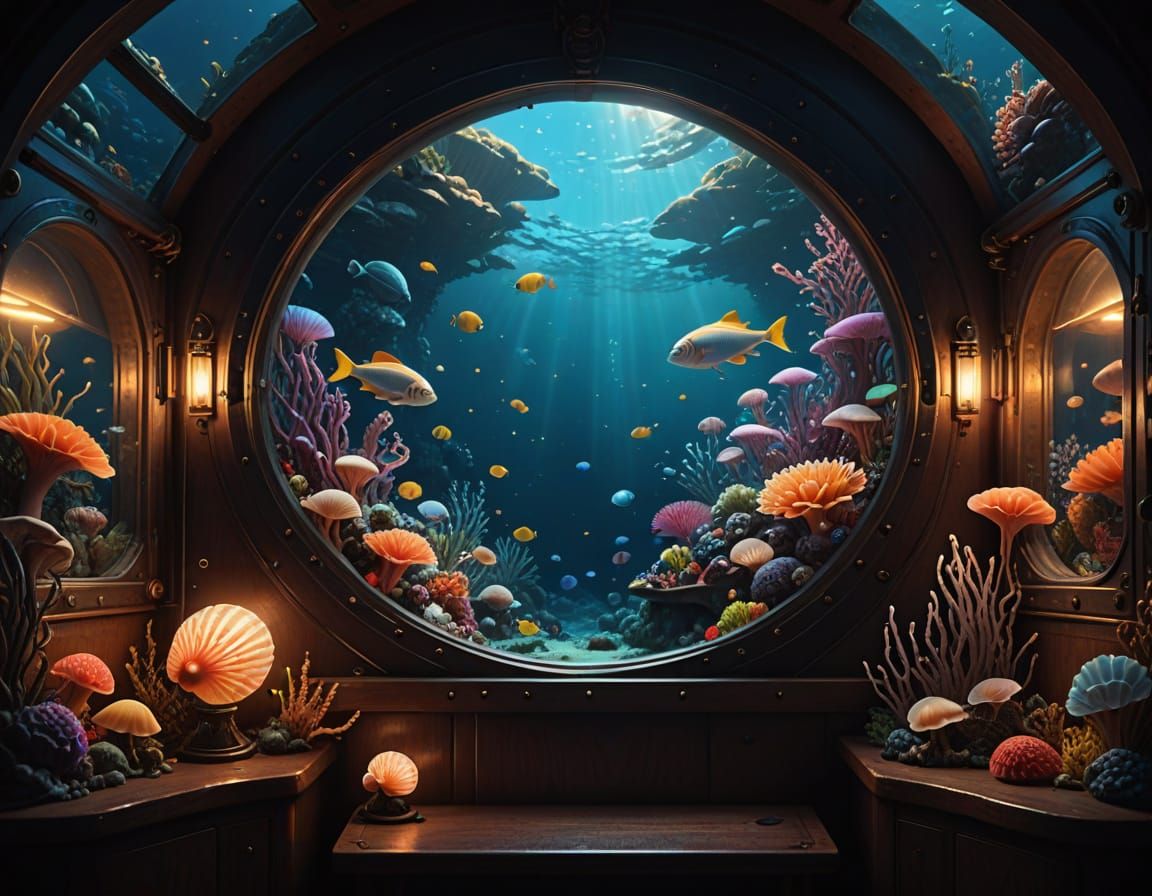 Breathtaking Underwater Wonderland Through Vintage Submarine...