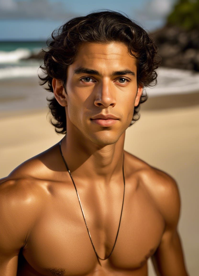 Handsome Man on Beach, Professional Portrait
