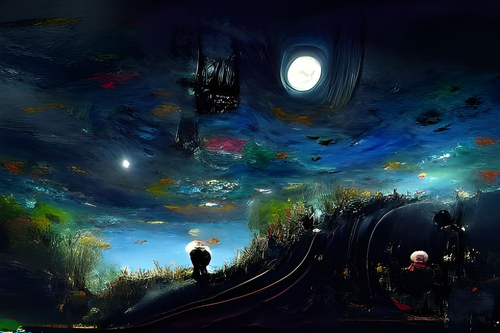 Stars' Black Existence: A Colorful Universe Painting