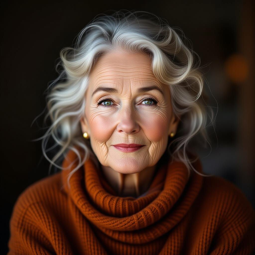 Intimate Portrait of Elderly Woman in Documentary Style