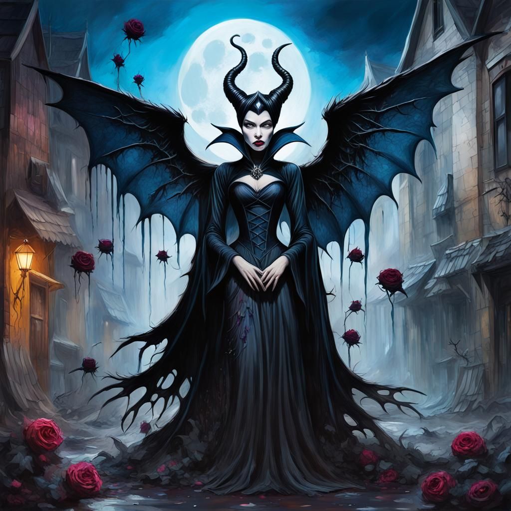 Maleficent in Dark Fairy Tale Street Art