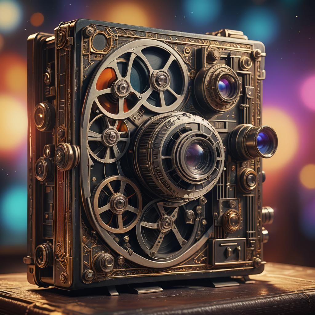 Futuristic Book as Vintage Movie Projector