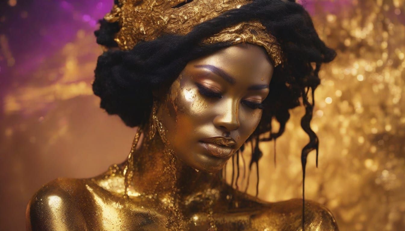 Ethereal Gold Goddess in Molten Glory