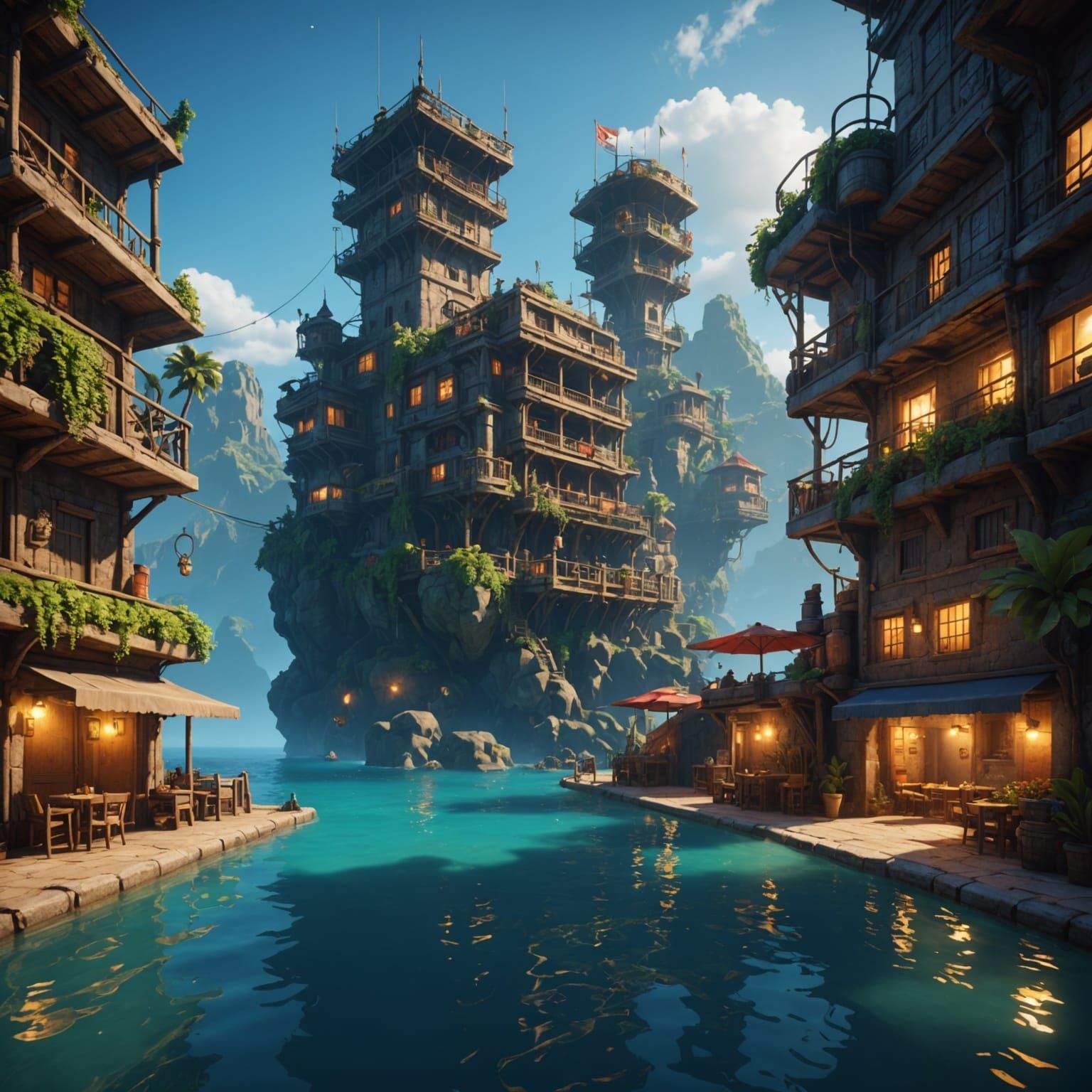 Epic 3D Nighttime Cityscape in Unreal Engine 5