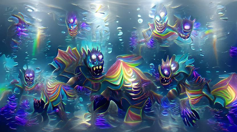 Prismatic Underwater Nightmare AI Art