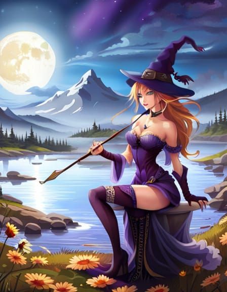 Mystic Fox Witch in Astral Meadow