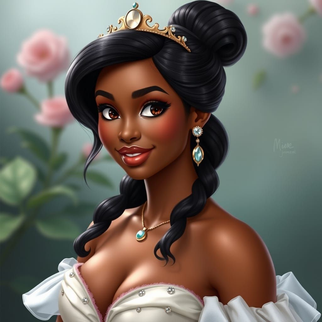 Disney Princess Pin Up in Hyperrealistic Art Style