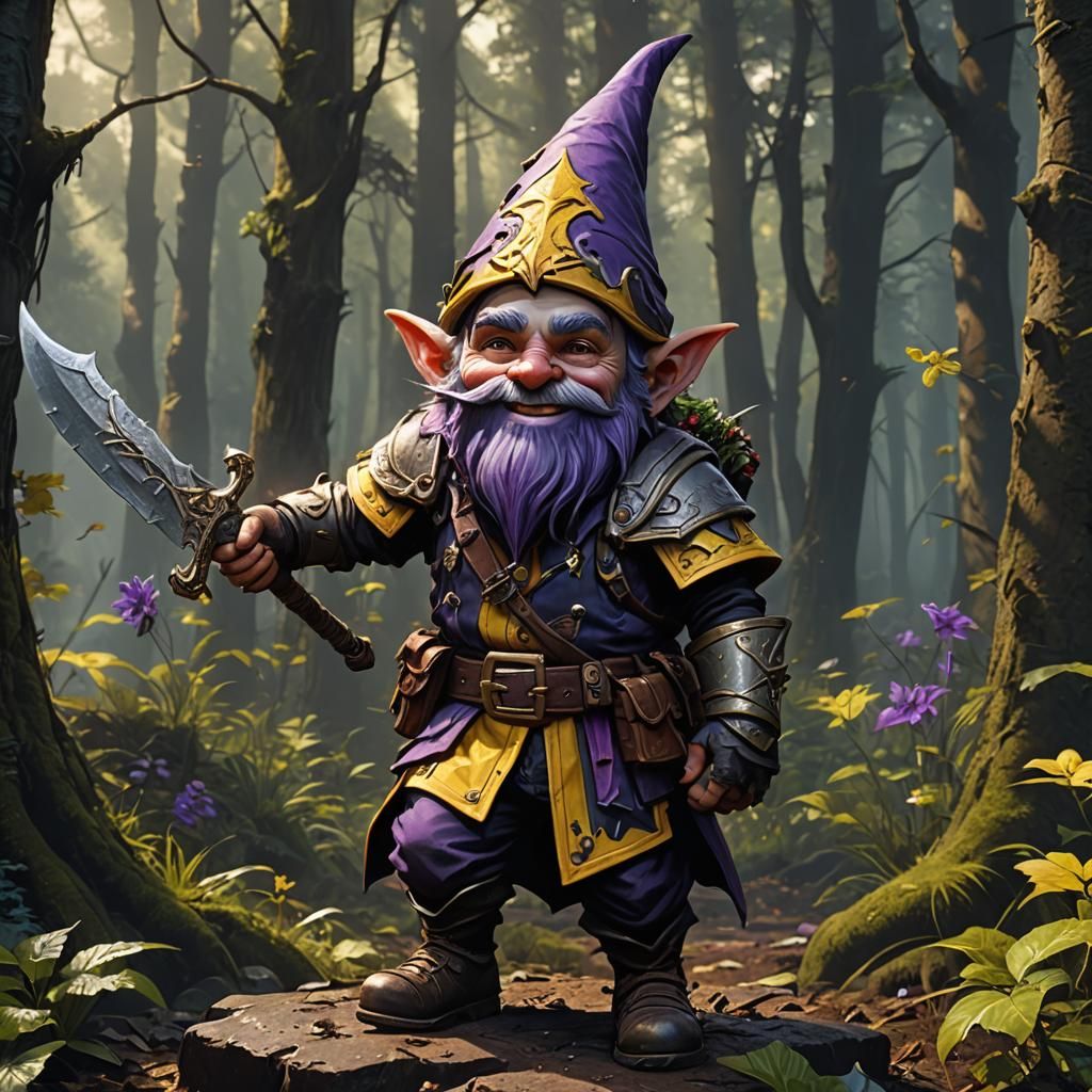 Gothic Gnome Ranger in Dark Forest