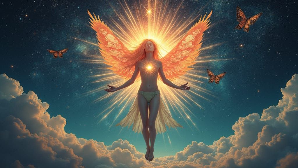 Cosmic Being of Transformation in Vibrant Colors