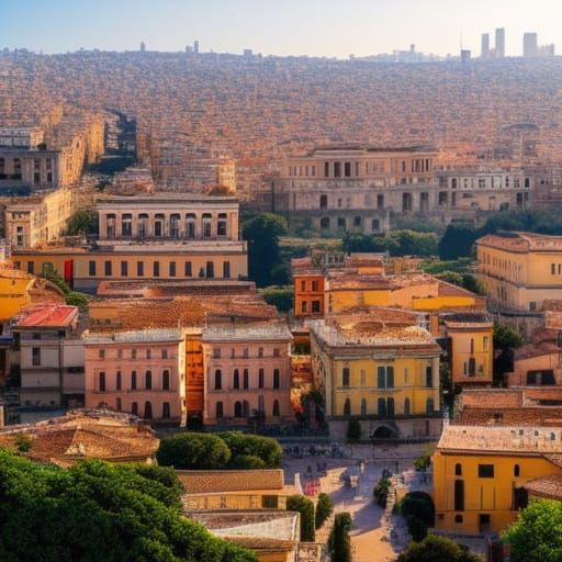 Ancient Rome Scenery From Top Balcon