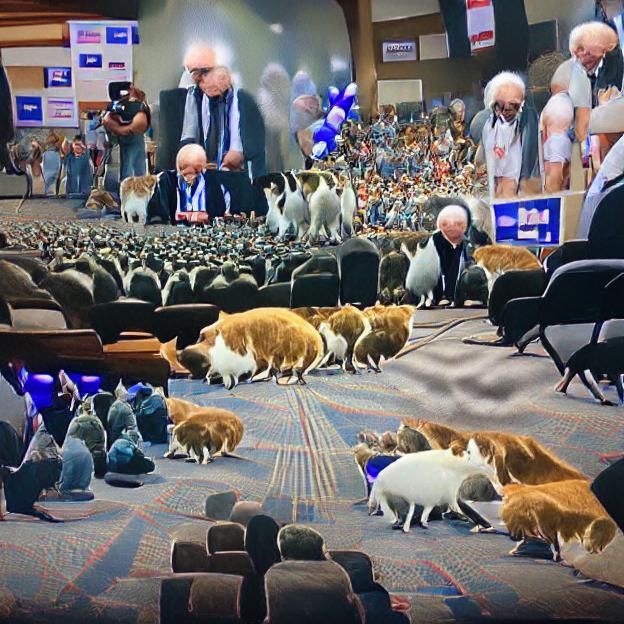 Bernie Sanders Attends a Cat Convention in 4K