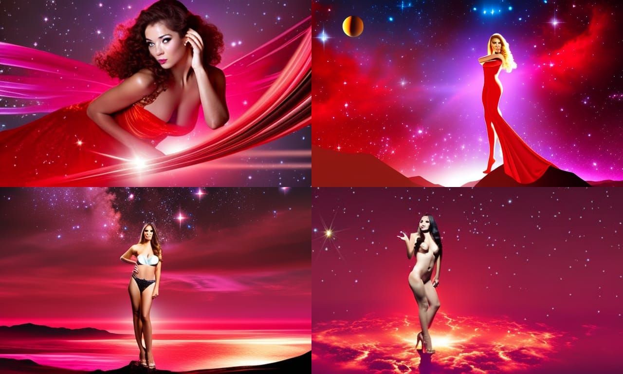 Provocative Fantasy Woman in the Cosmos