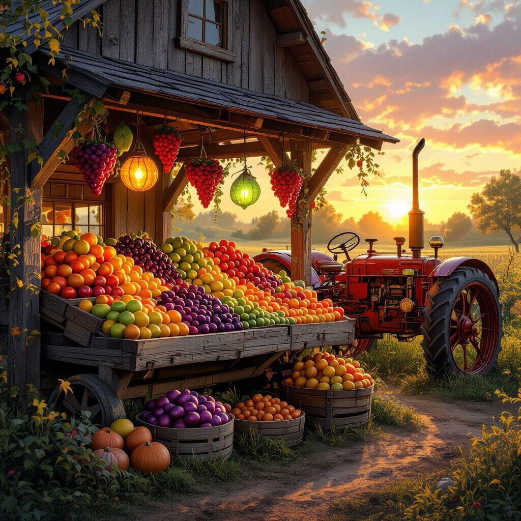 Bioluminescent Produce at Alien Farmstand