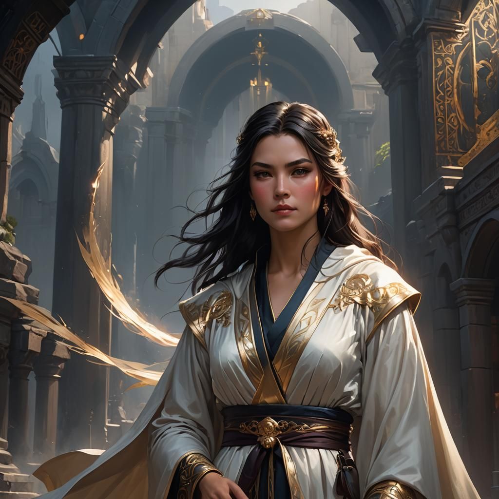 Elegant Portrait of Lan in Hyperdetailed Style