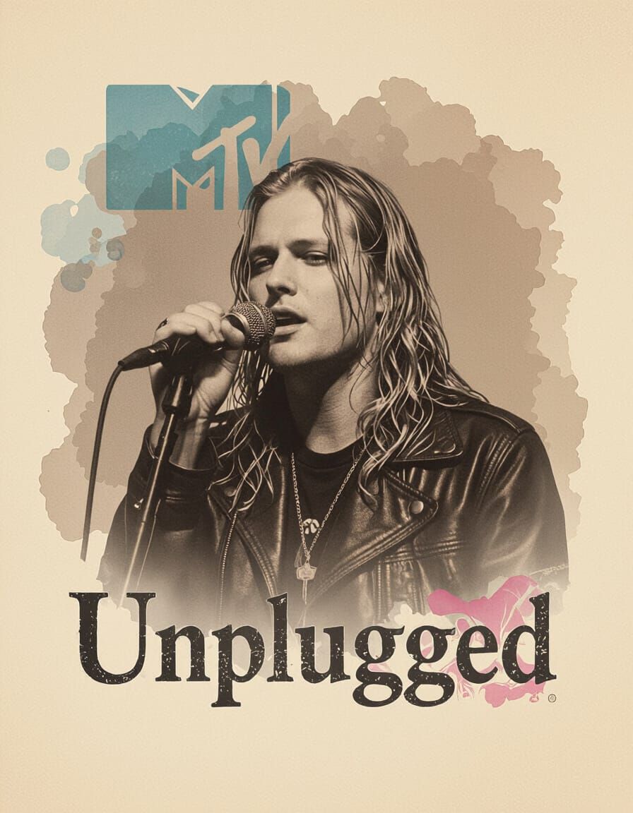 Layne Staley Unplugged: Sepia-Toned Vintage Photograph