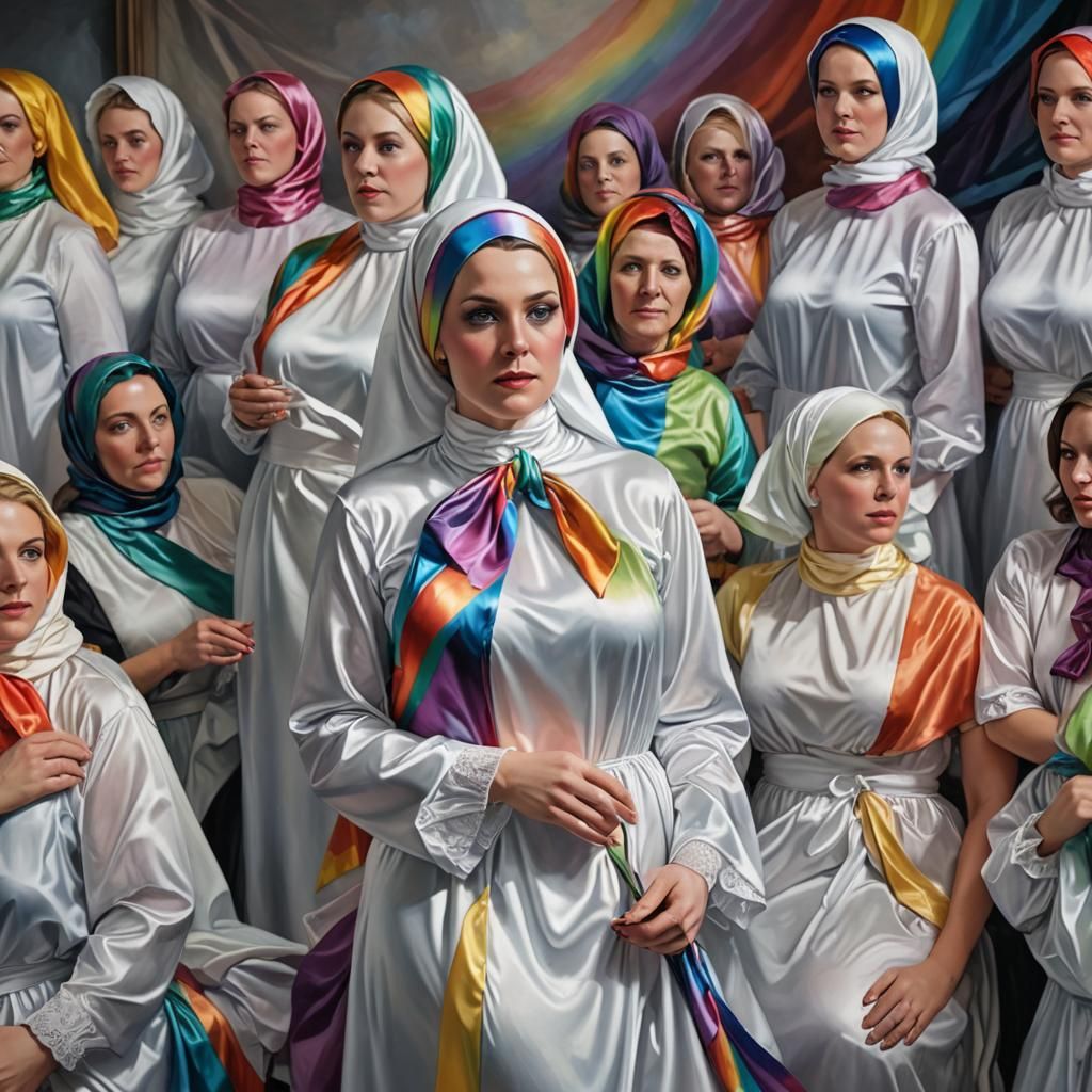 Group of Women Modest Realistic Artistic vivid Modest Big Be...