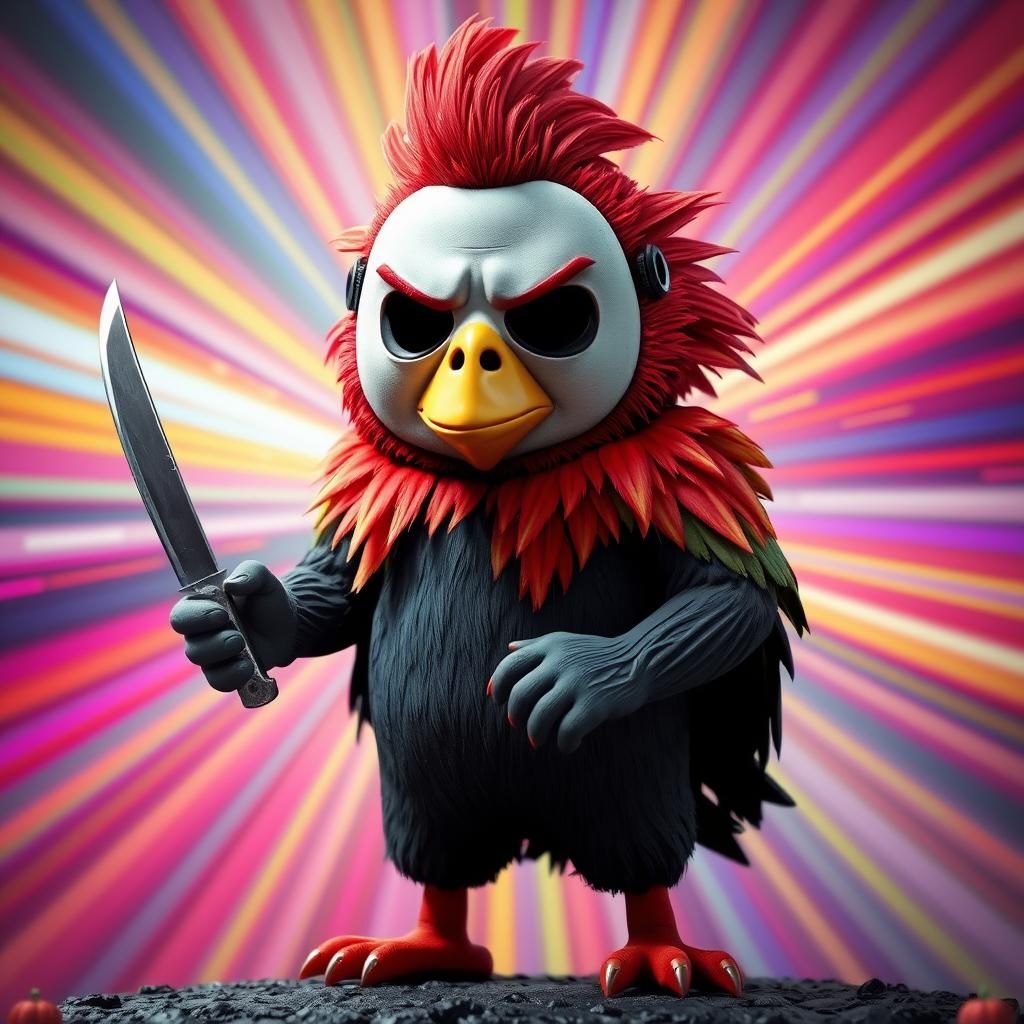 Michael Myers as Angry Bird in 3D Render