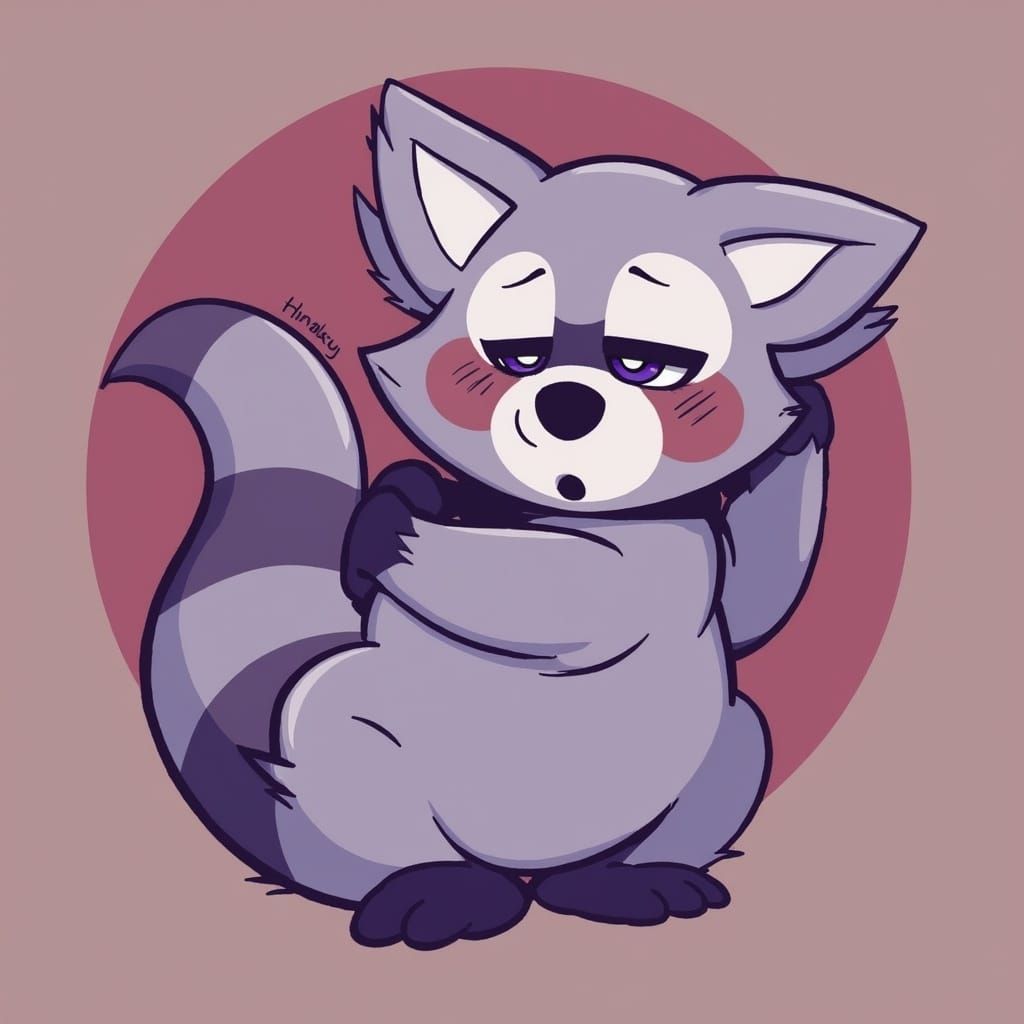 Cute Raccoons Hugging: A Heartwarming Digital Illustration