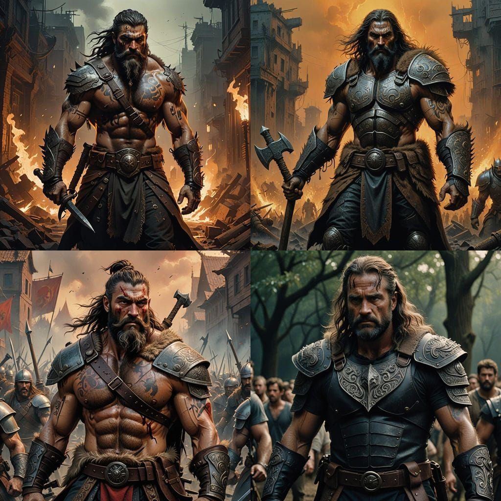 Tribal Warrior in Fierce Battle Attire