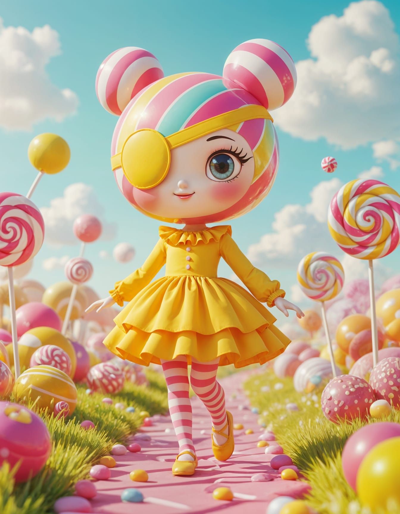 Candy Character in Whimsical Sweet World