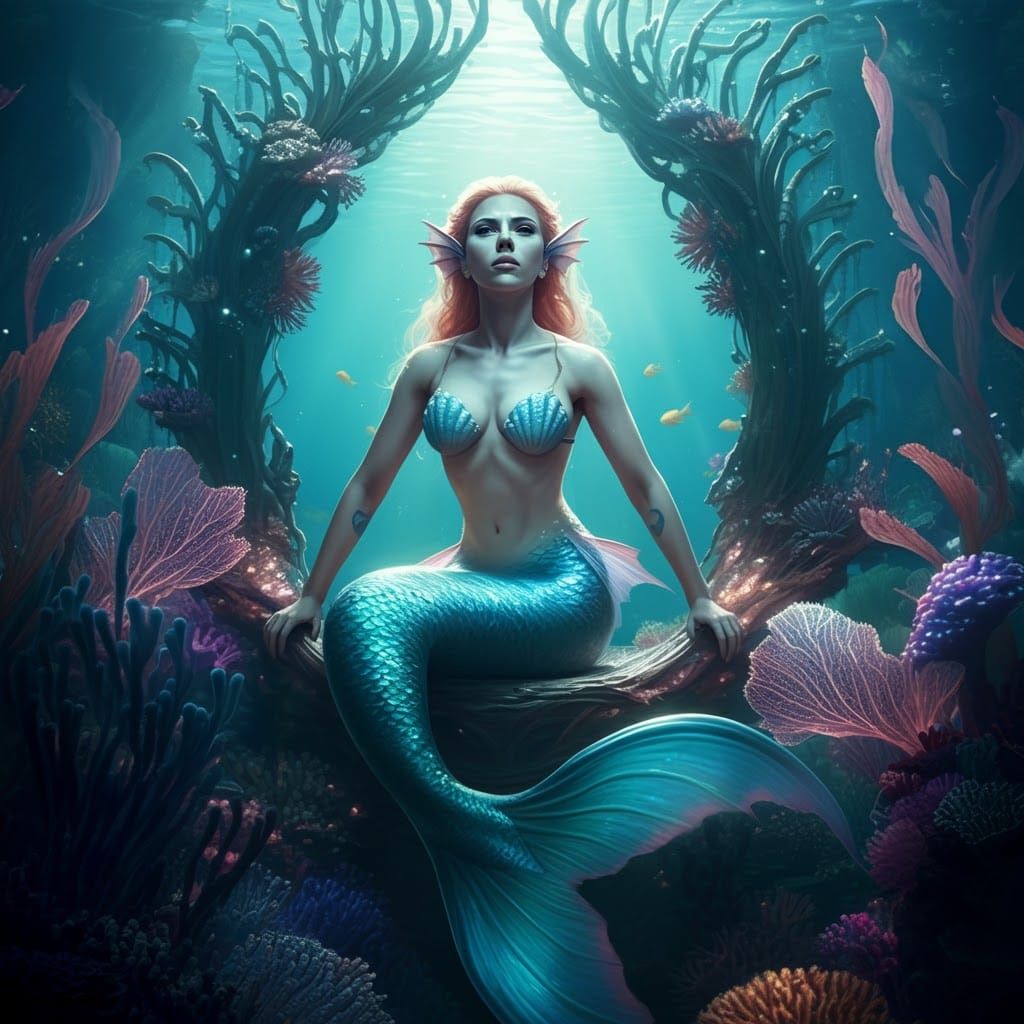 Scarlet Johanson as a gorgeous mermaid.