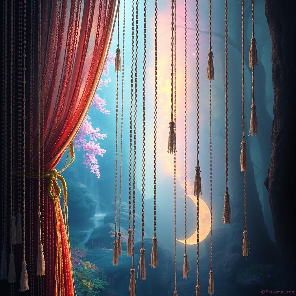 Ethereal Curtain Separates Dreamscape and Mystical Forest