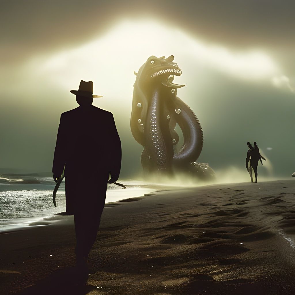 Monstrous Sea Creature Attacks Beach Party