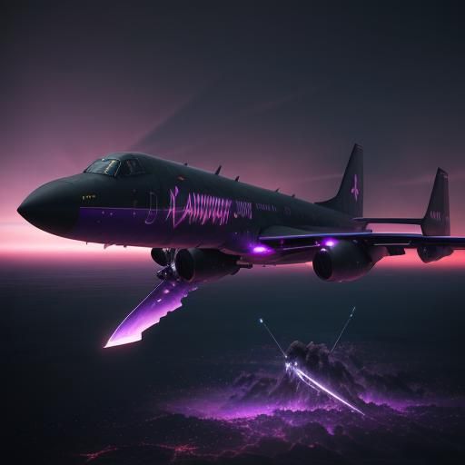 Nuclear Bomber in Dark Fantasy Skies: Digital Matte Painting