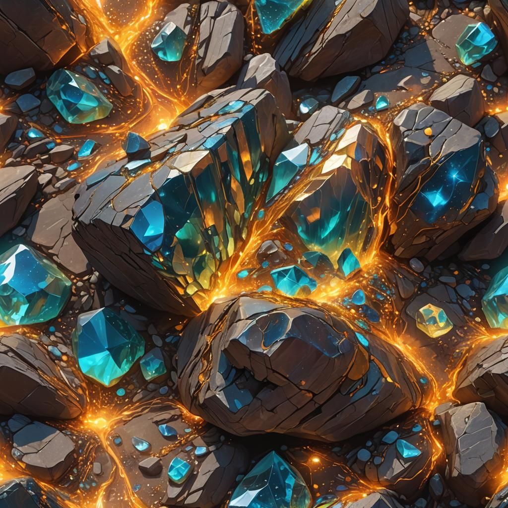 Cosmic Rock Transforming Destinies: Surreal Ethereal Art