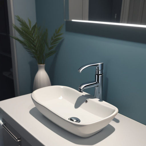 Toothbrush on a Modern Bathroom Sink