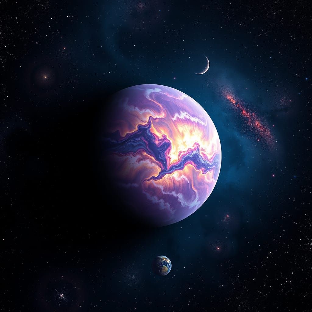 Gas Giant in Deep Space: Astrophotography Style