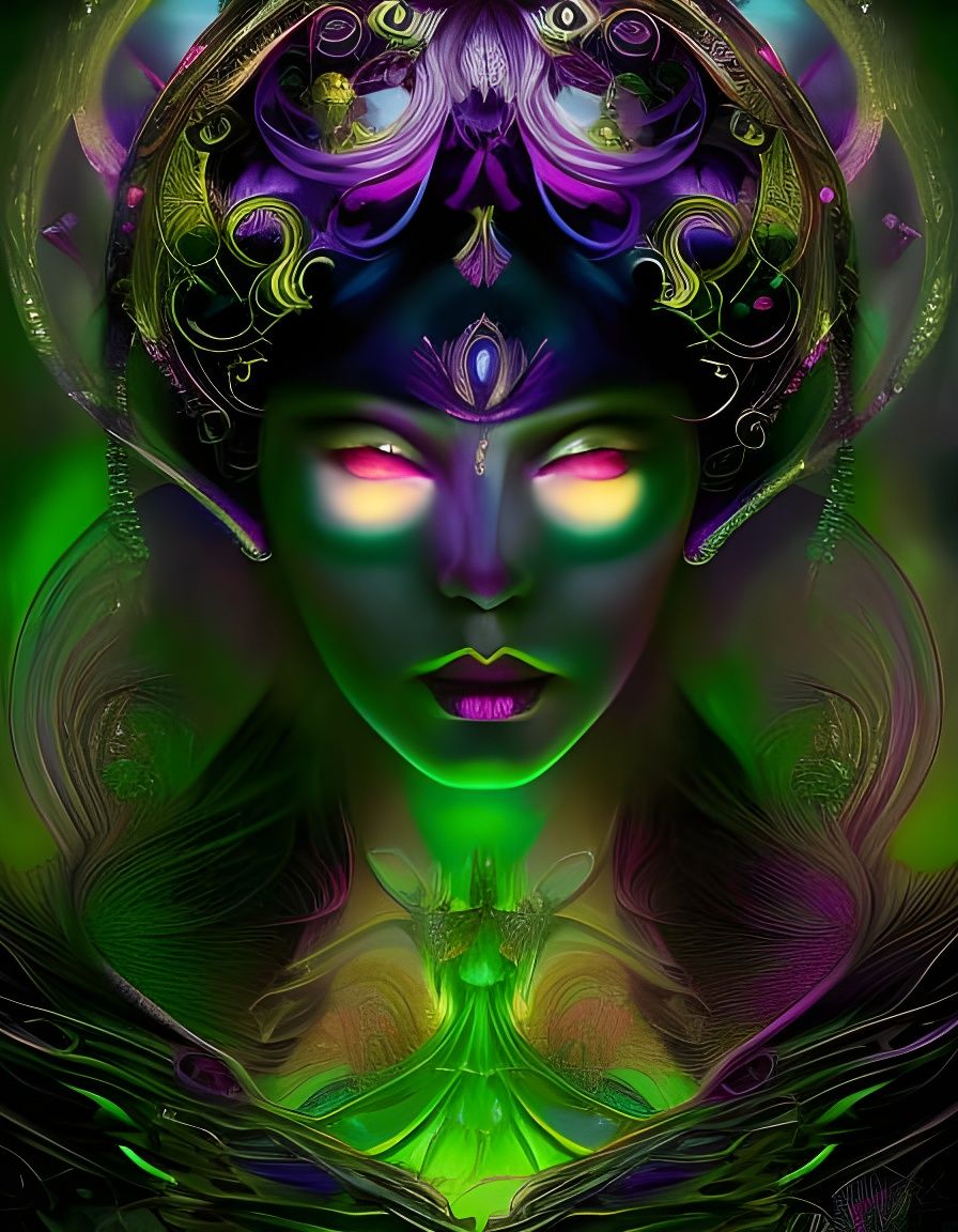 Pale Warlock in Surreal Dark Fantasy Style