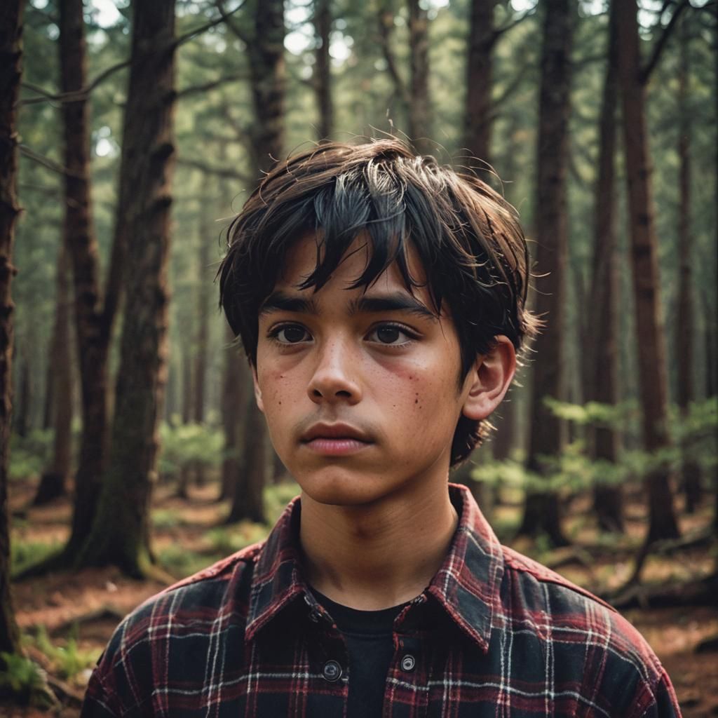Dramatic Portrait of a Young Man in Film Style