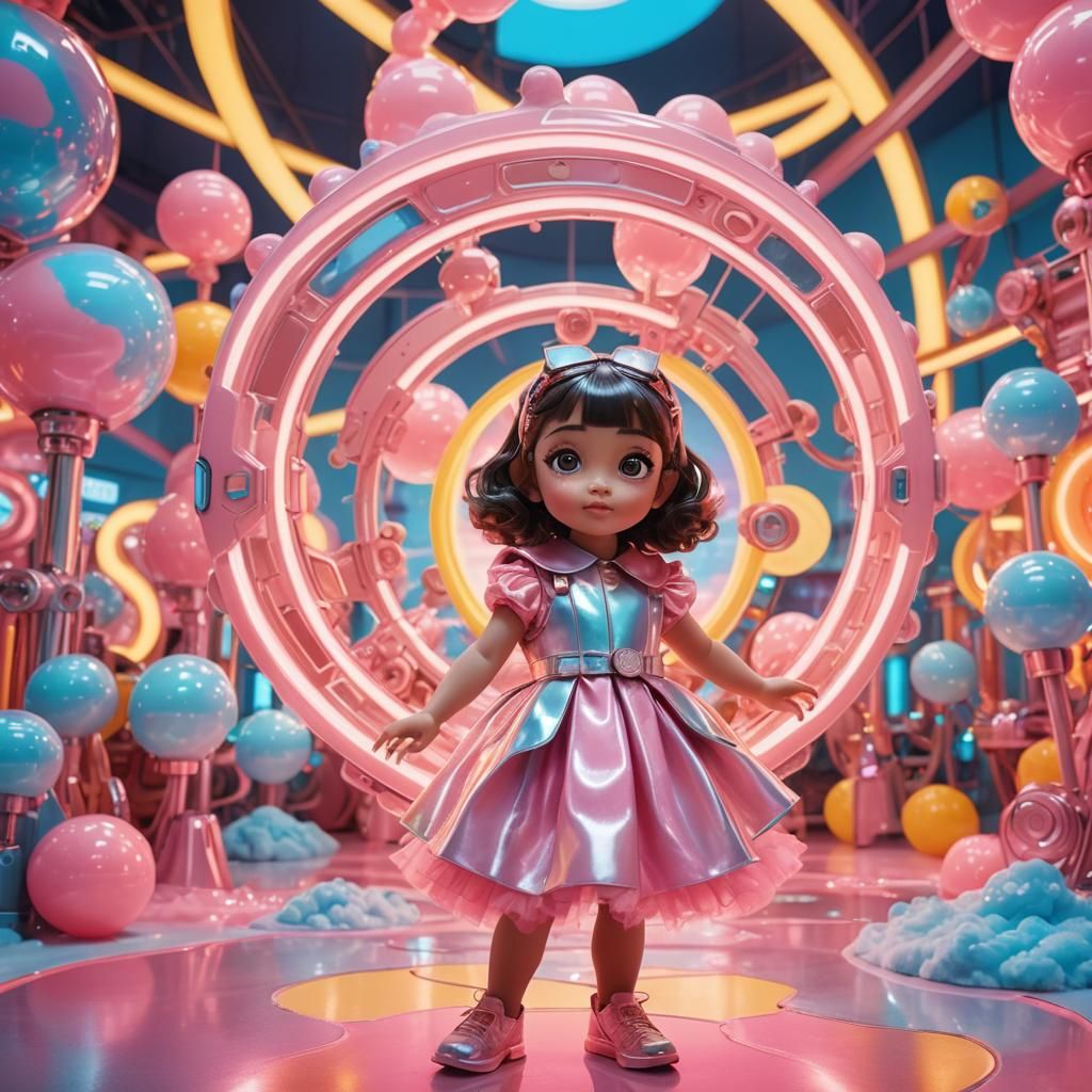 Little Girl in Futuristic Sci-Fi Environment