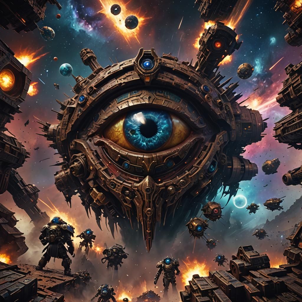 Warhammer 40K Eyes of Terror in Surreal Digital Art