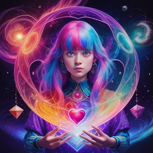 Holographic Cosmic Love Heart by Pablo Amaringo