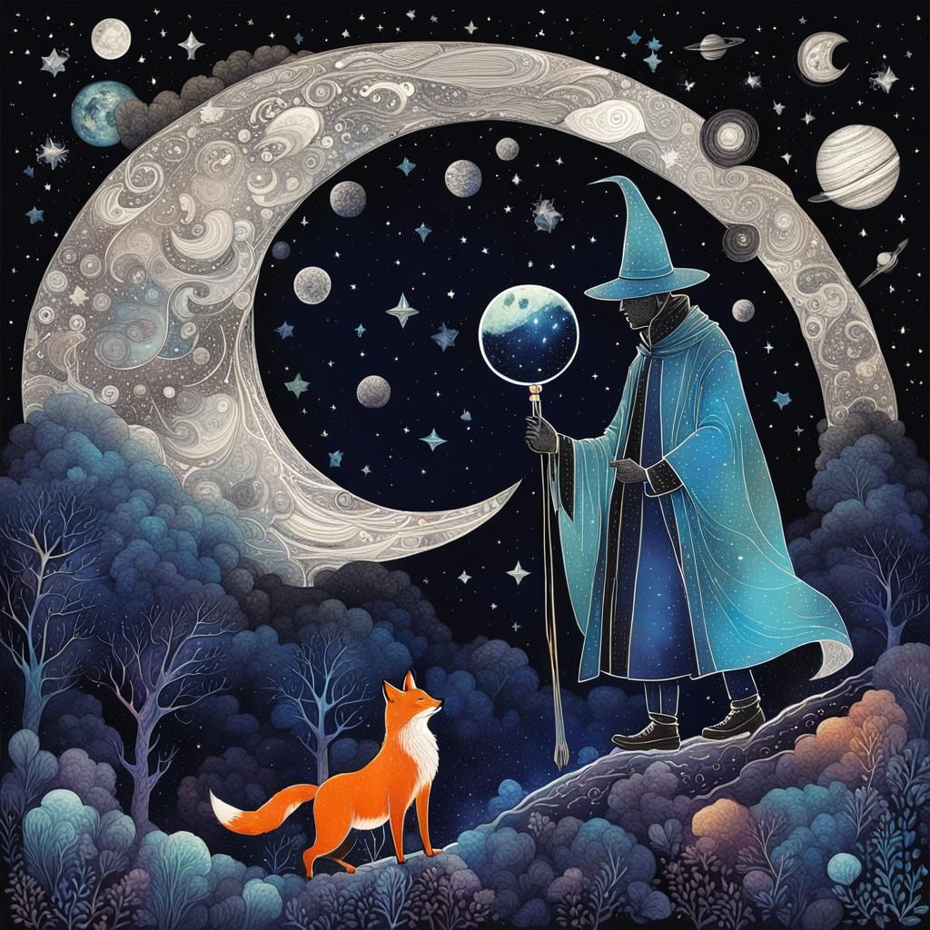 Mysterious blue wizard