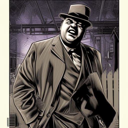 Gangster Robot in Comic Book Style