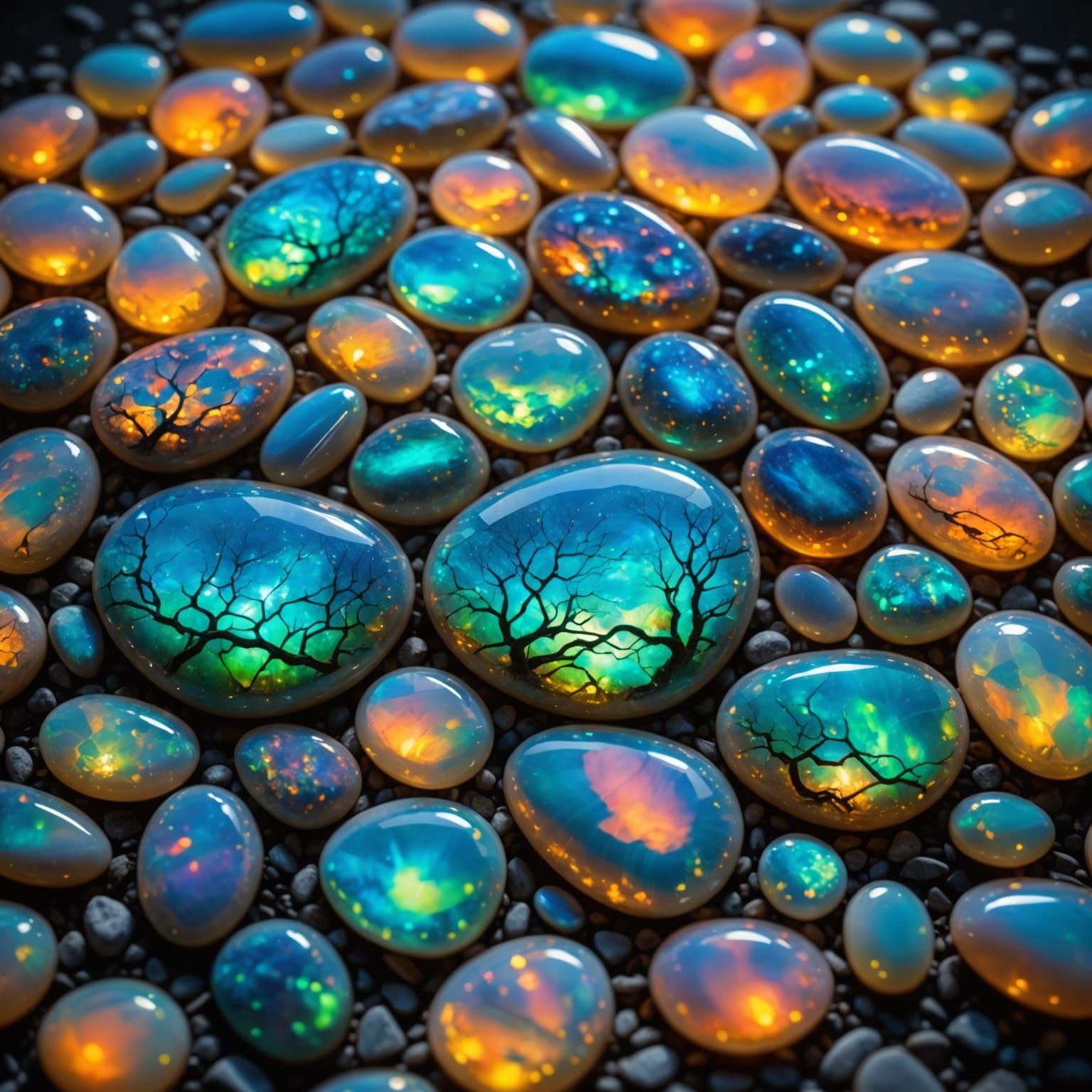 Surreal Opal Landscape Unveils Hidden Realms