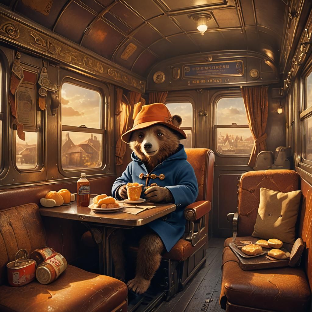 Paddington Bear's Whimsical Train Journey: Matte Painting
