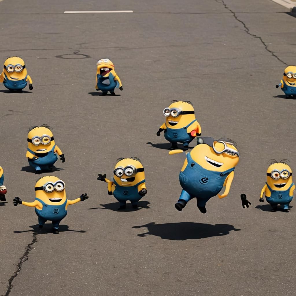 Four Cheerful Minions Laughing Together